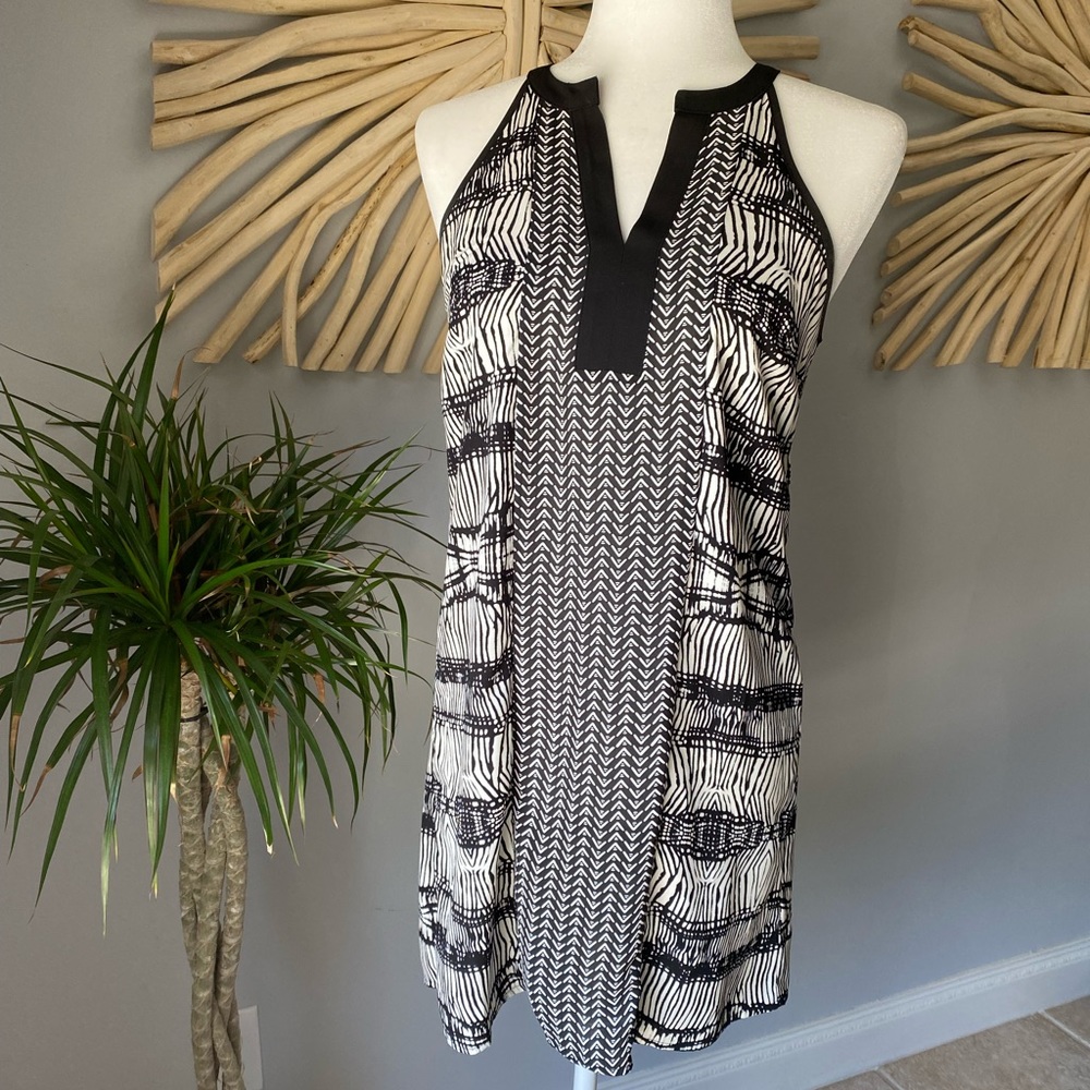 SOLD - Monteau - sleeveless dress black & white - XS